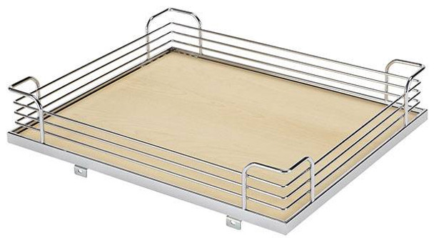 Tray Set Arena for Magic Corner Two, version 3, steel, maple/chrome, 390x470x88 (front basket), 390x470x102 (back basket)