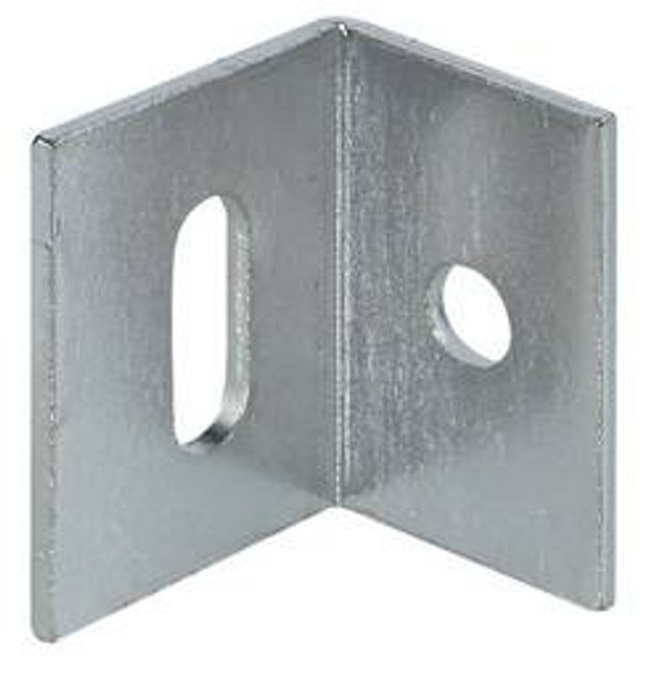 Angle Bracket, veritical slot, steel, nickel plated