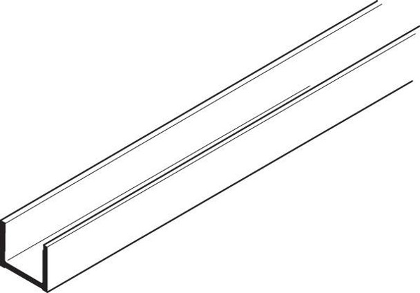 Bottom Guide Channel, pre-drilled, stainless steel, 2.1meters in length