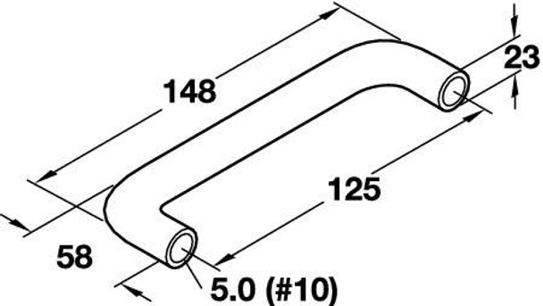 125mm CTC Hewi Polyamide Wire Handle - White