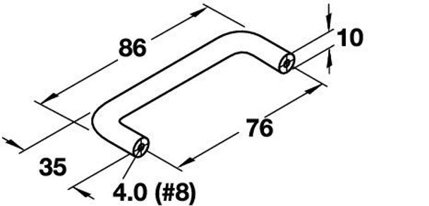 76mm CTC Hewi Ployamide Wire Handle - Stone Gray