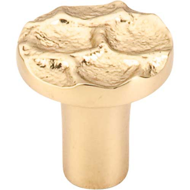 1-1/8" Dia. Cobblestone Round Knob Small - Brass