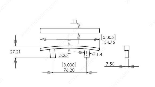 3" CTC Transitional Expression Bench Pull - Nickel