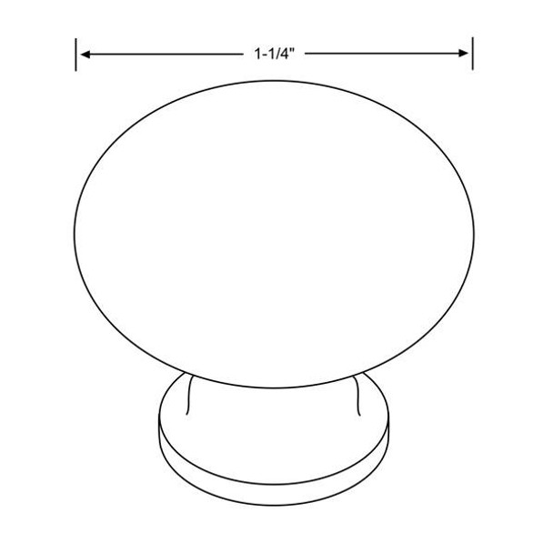 1-1/4" Dia. Classic Mushroom Knob - Antique English