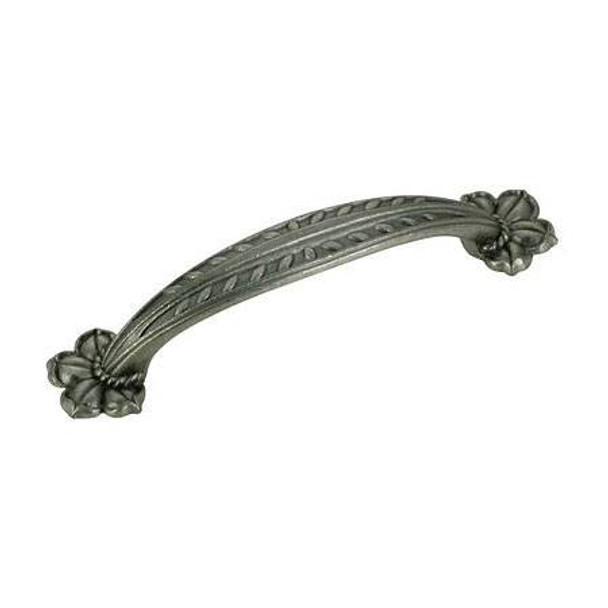96mm CTC Ornate Country Style Collection Floral End Bow Pull - Pewter