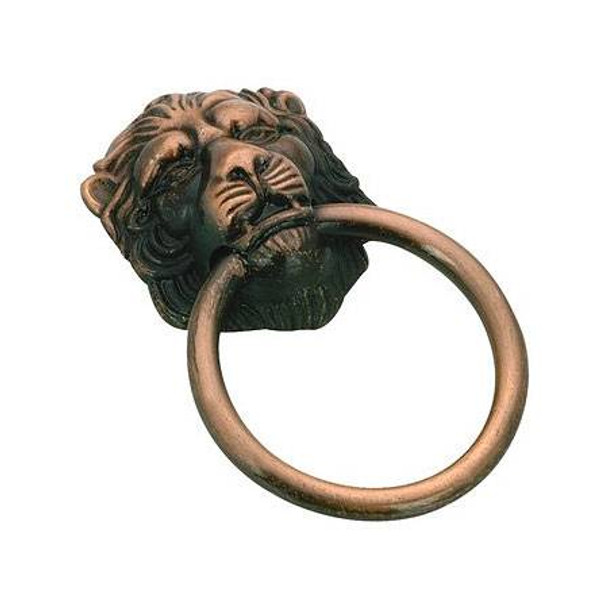 38mm Dia. Village Lion Ring Pull - Old Copper