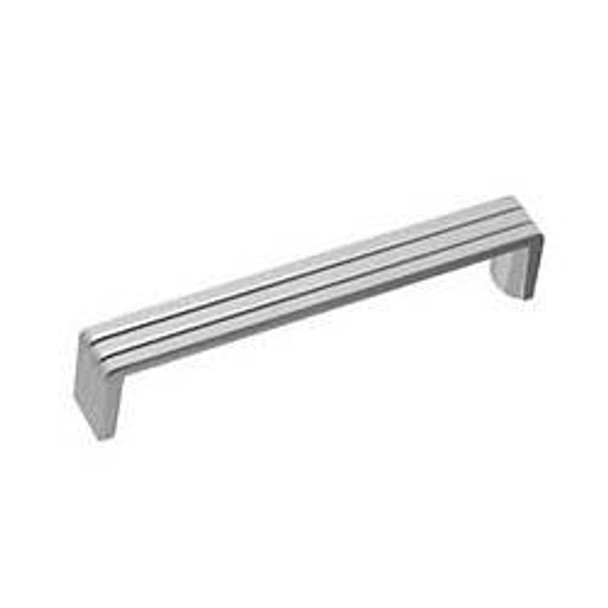 128mm CTC Ribbed Rectangular Pull - Chrome