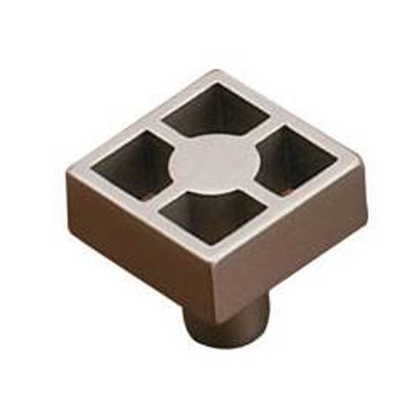 24mm Square Open Knob - Brushed Nickel