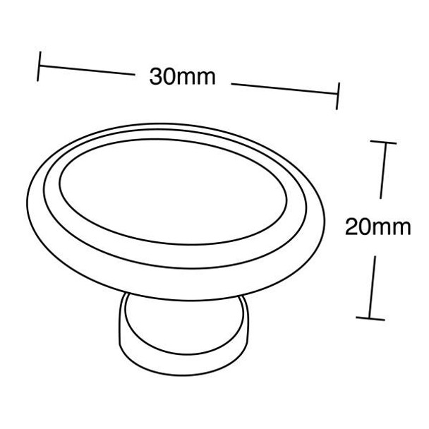 20mm Oval Inspiration Ring Knob - Chrome