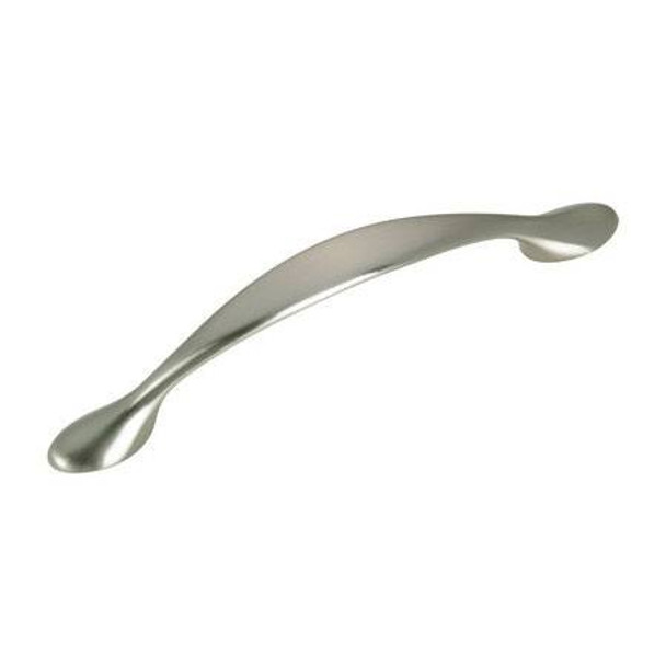 96mm CTC Urban Collection Tapered Ends Bow Pull - Brushed Nickel