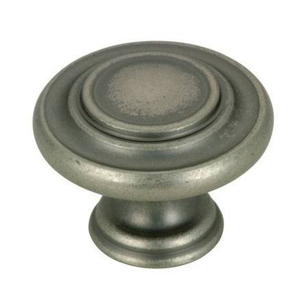 34mm Dia. Rustic Village Expression Round Rings Knob - Pewter