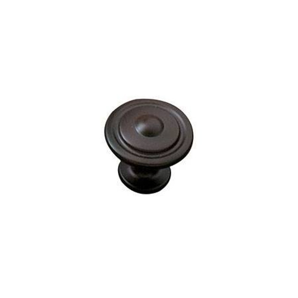 32mm Dia. Rustic Village Expression Ringed Round Knob - Oil Rubbed Bronze