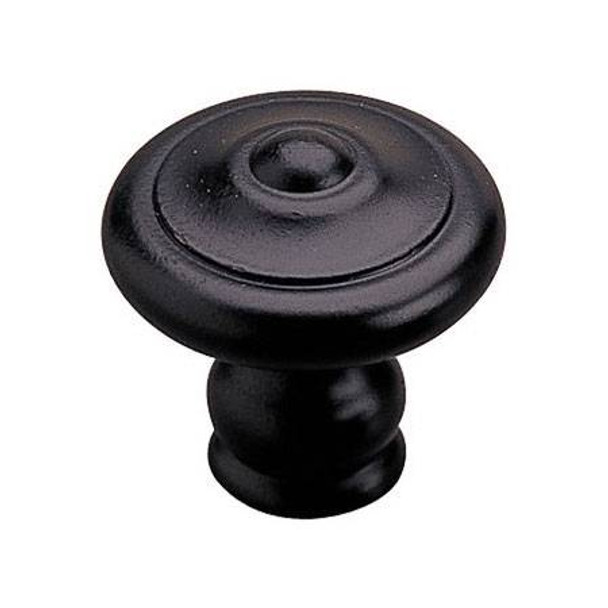 35mm Dia. Forged Iron Antique Style Round Knob - Matt Black