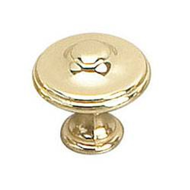 25mm Dia. Classic Provencale Inspiration Collection Round Knob - Brass