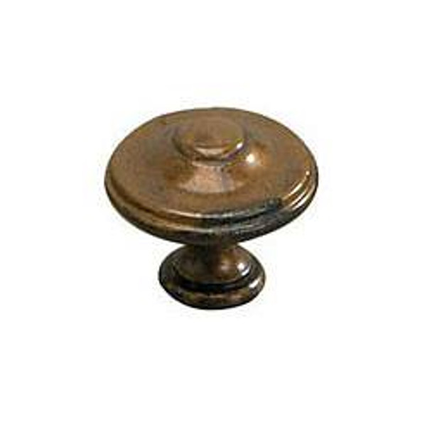 35mm Dia. Classic Provencale Inspiration Collection Round Knob - Oxidized Brass
