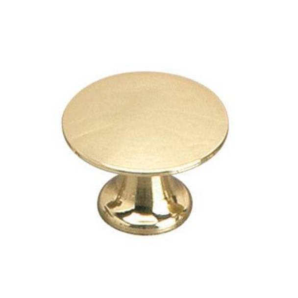 25mm Dia. Povera Inspiration Collection Flat Round Knob - Brass