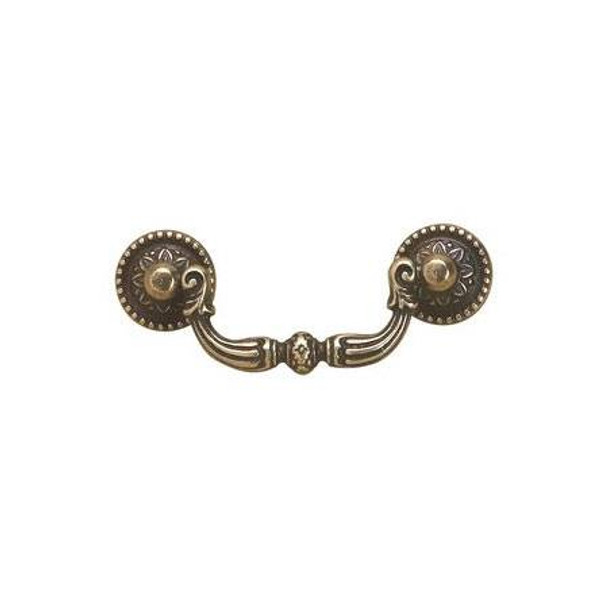64mm CTC Ornate Empire Drop Pull - Burnished Brass