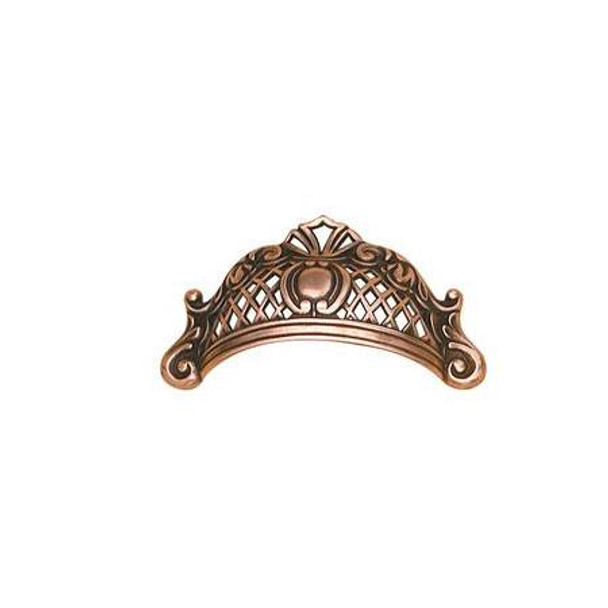 64mm CTC Victorian Style Brass Cup Pull - Old Copper