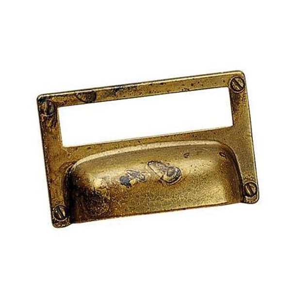 32mm CTC Rectangular Slotted Cup Pull - Oxidized Brass