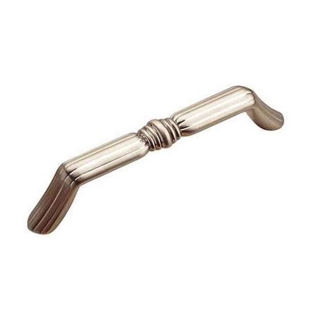 96mm CTC Classic Art Deco Ridged Pull - Brushed Nickel