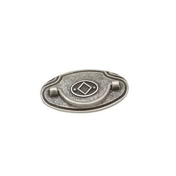 64mm CTC Classic Inspiration Art Deco Style Rustic Pull with Plate - Old Silver