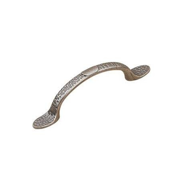 96mm CTC Rustic Country Style Hammered Arch Pull - Natural Iron