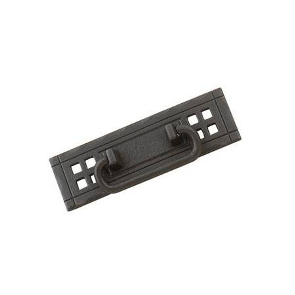 4-1/4" CTC Horizontal Country Style Collection Mission Drop Pull - Matt Black Iron