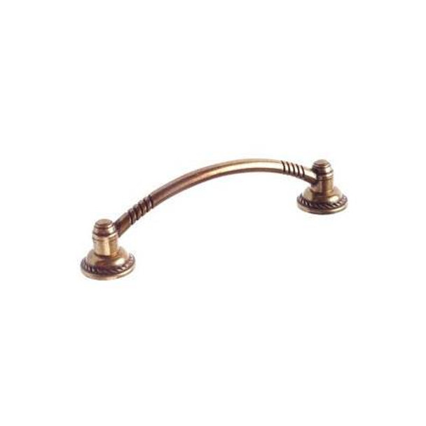 96mm CTC Classic Country Style Ridged Pull - Burnished Brass