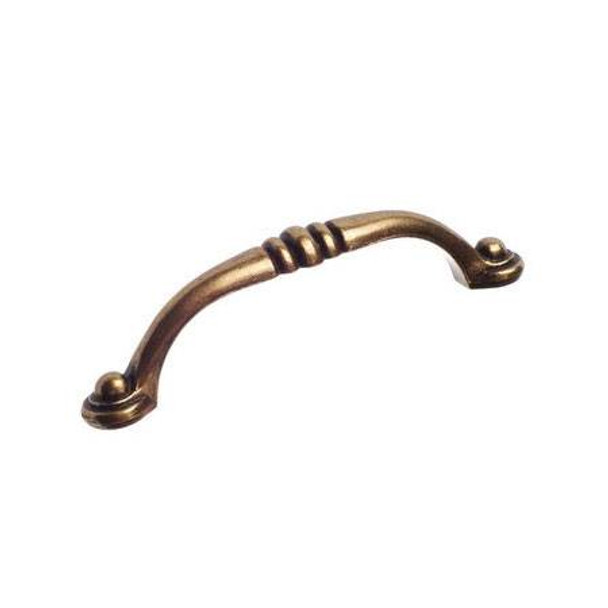 96mm CTC Country Style Transitional Button Pull - Burnished Brass