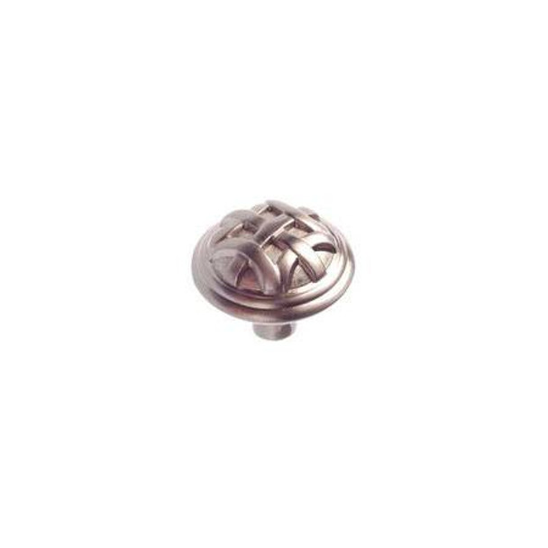 33mm Country Style Indented Knob - Burnished Brass
