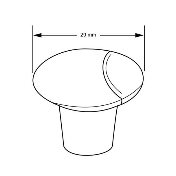 29mm Dia. Durohorn Round Dome Knob - Frosted clear