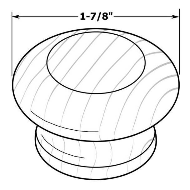 1-7/8" Dia. Country Style Round Wood Knob - Unfinished Maple