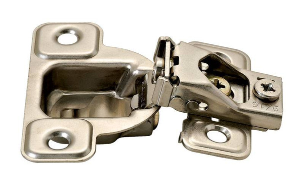 Salice CSR3799XR Hinge, steel, nickel plated, 106degree, 1/2", face frame, self closing, with dowel, 3 cam