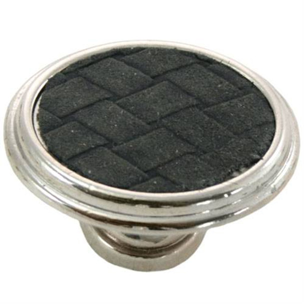 1-5/8" Oval Churchill Knob - Polished Nickel / Black