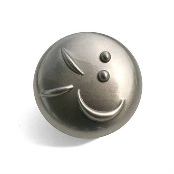 1-3/8" Dia. Round Graffiti Knob - Satin Nickel