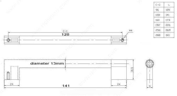 160mm CTC Stainless Steel Rod Pull - Brushed Nickel