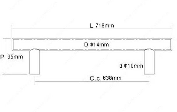 638mm CTC Stainless Steel Antibacterial Bar Pull - Stainless Steel