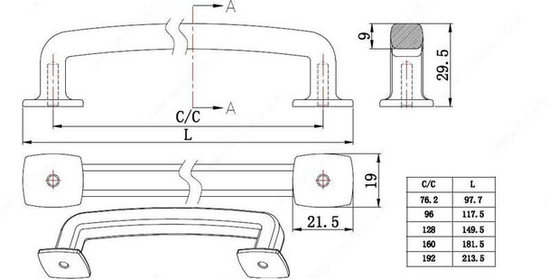 96mm CTC Transitional Expression Trunk Pull - Nickel