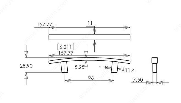 96mm CTC Transitional Expression Bench Pull - Nickel