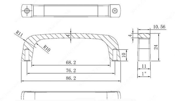 76mm CTC Modern Expression Bench Pull - Antique Nickel