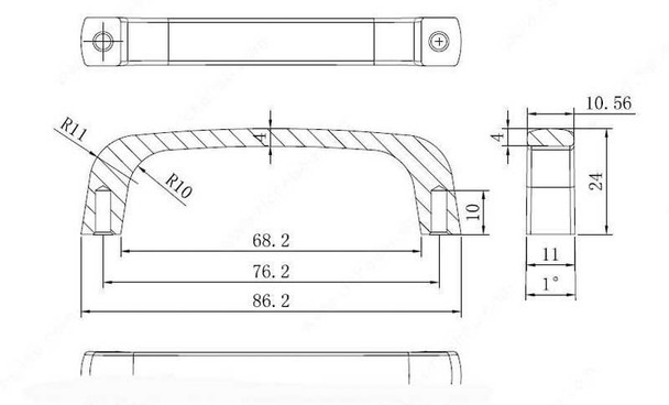 76mm CTC Modern Expression Bench Pull - Oil Rubbed Bronze