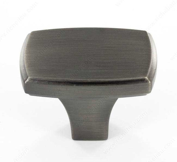 48mm Transitional Signal Rectangular Knob - Antique Nickel