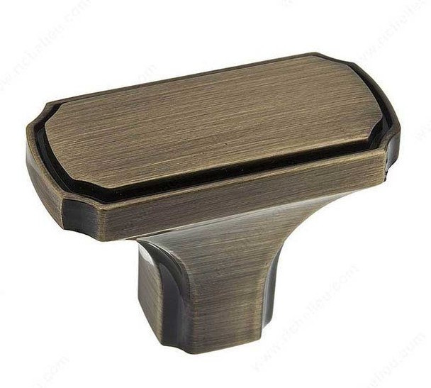 43mm Transitional Rectangular Bench Knob - Antique English