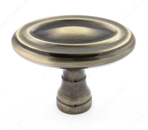 43mm Classic Indented Oval Ring Knob - Antique English
