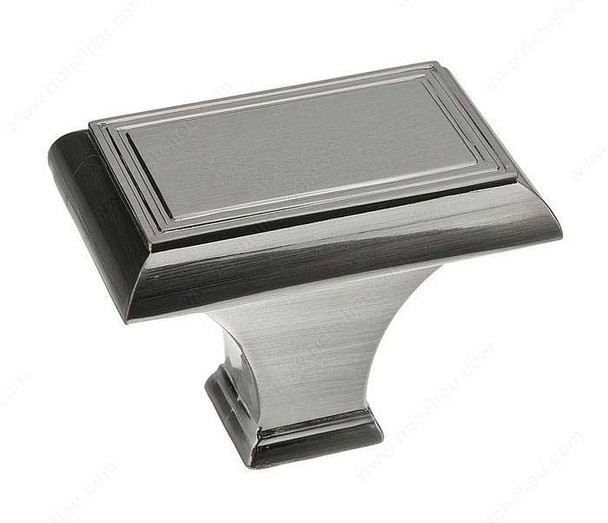 43mm Classic Flat Top Tapered Base Rectangular Knob - Brushed Nickel