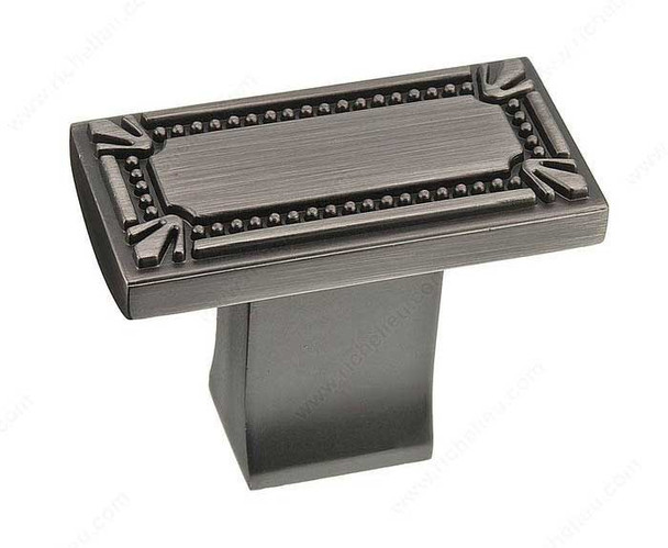 43mm Classic Flat Top Rectangular Base T-Bar Knob - Antique Nickel