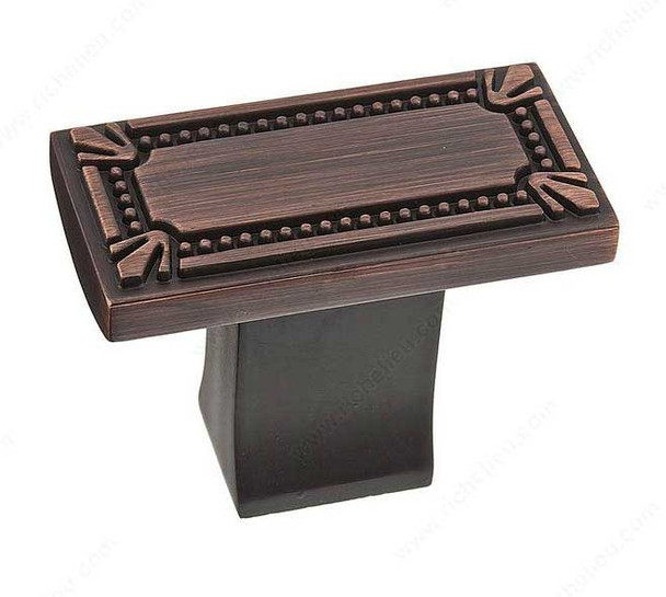 43mm Classic Flat Top Rectangular Base T-Bar Knob - Oil Rubbed Bronze