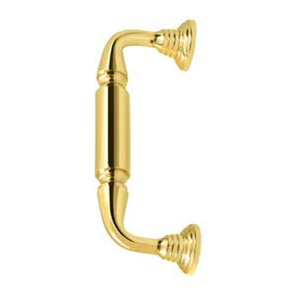 8" CTC Door Pull with Rosette - PVD Polished Brass