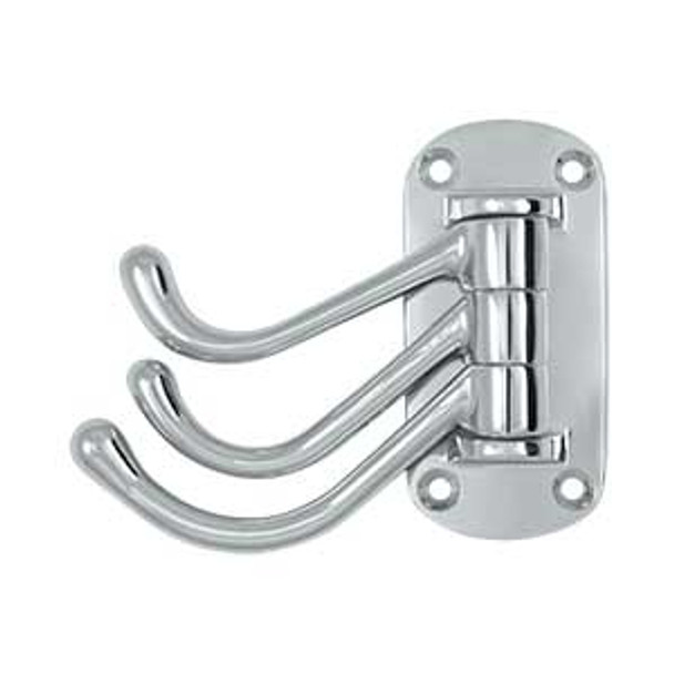 3-1/8" Heavy Duty Triple Swivel Hook - Polished Chrome