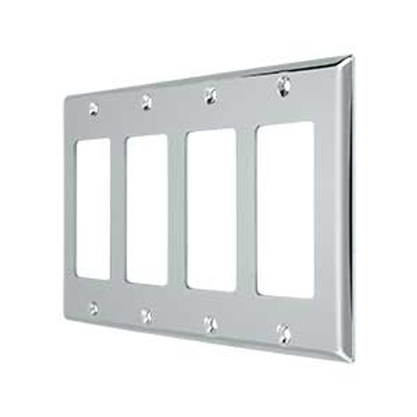 Quadruple Rocker Transitional Switch Plate - Polished Chrome